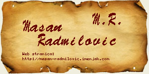 Mašan Radmilović vizit kartica